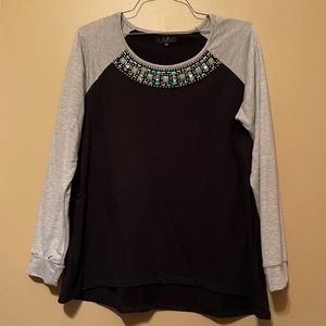 Earl Jeans brand turquoise beaded top
